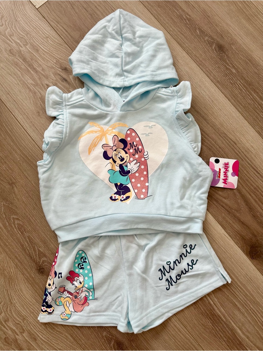Disney Light Blue Minnie Mouse Hooded Shorts Set {Size 4T | NWT}